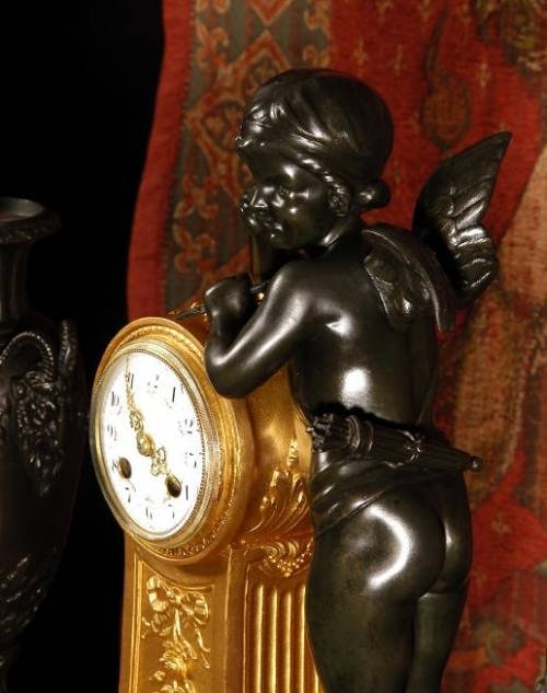 fig 2. **** SOLD **** Cupid - Stunning Antique French Clock Set. ~ French - Circa 1890 ~